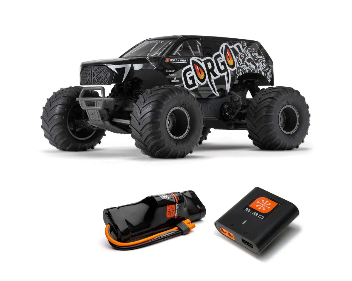 1/10 GORGON 4X2 MEGA 550 Brushed Monster Truck Ready-To-Assemble Kit with Battery & Charger